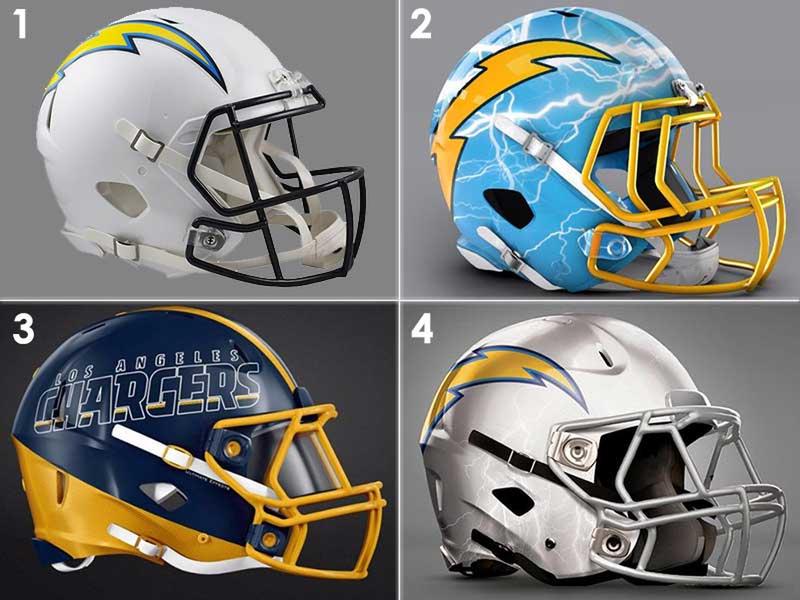 New Chargers Helmet Designs 